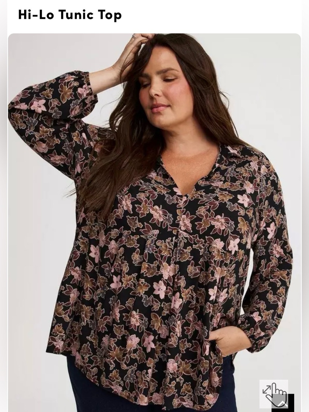 Torrid Hi-Lo Floral Tunic Top